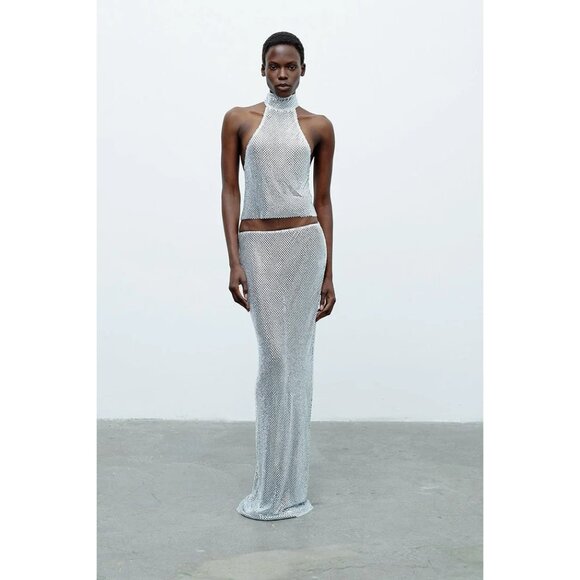 The New Arrivals by Ilkyaz Ozel Zada Skirt in Elmas 34 Womens Crystal Maxi - Picture 16 of 17